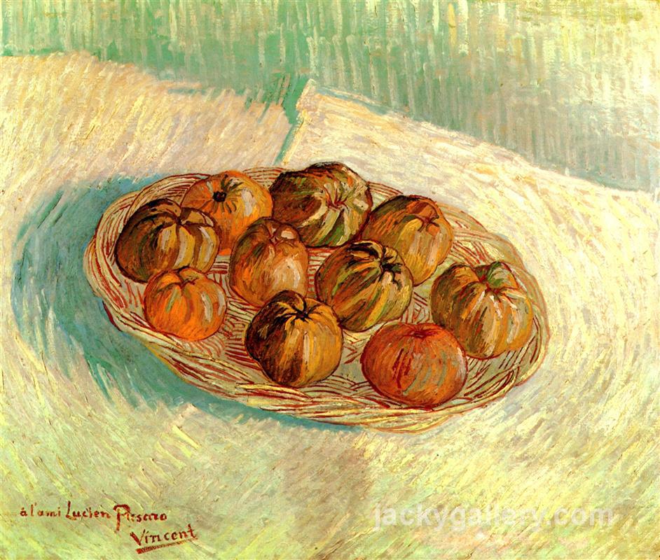 Still Life with Basket of Apples to Lucien Pissarro, Van Gogh painting